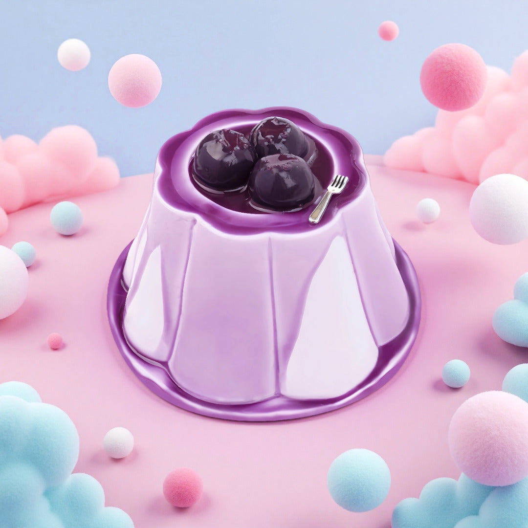 cute berry pudding squishy toy with pastel colors, slow rising stress relief