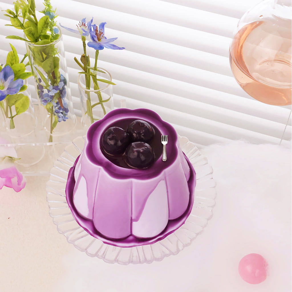 cute berry pudding squishy toy on display, soft kawaii stress relief collectible