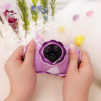 cute berry pudding squishy toy stretched by two hands, soft slow-rising foam for stress relief