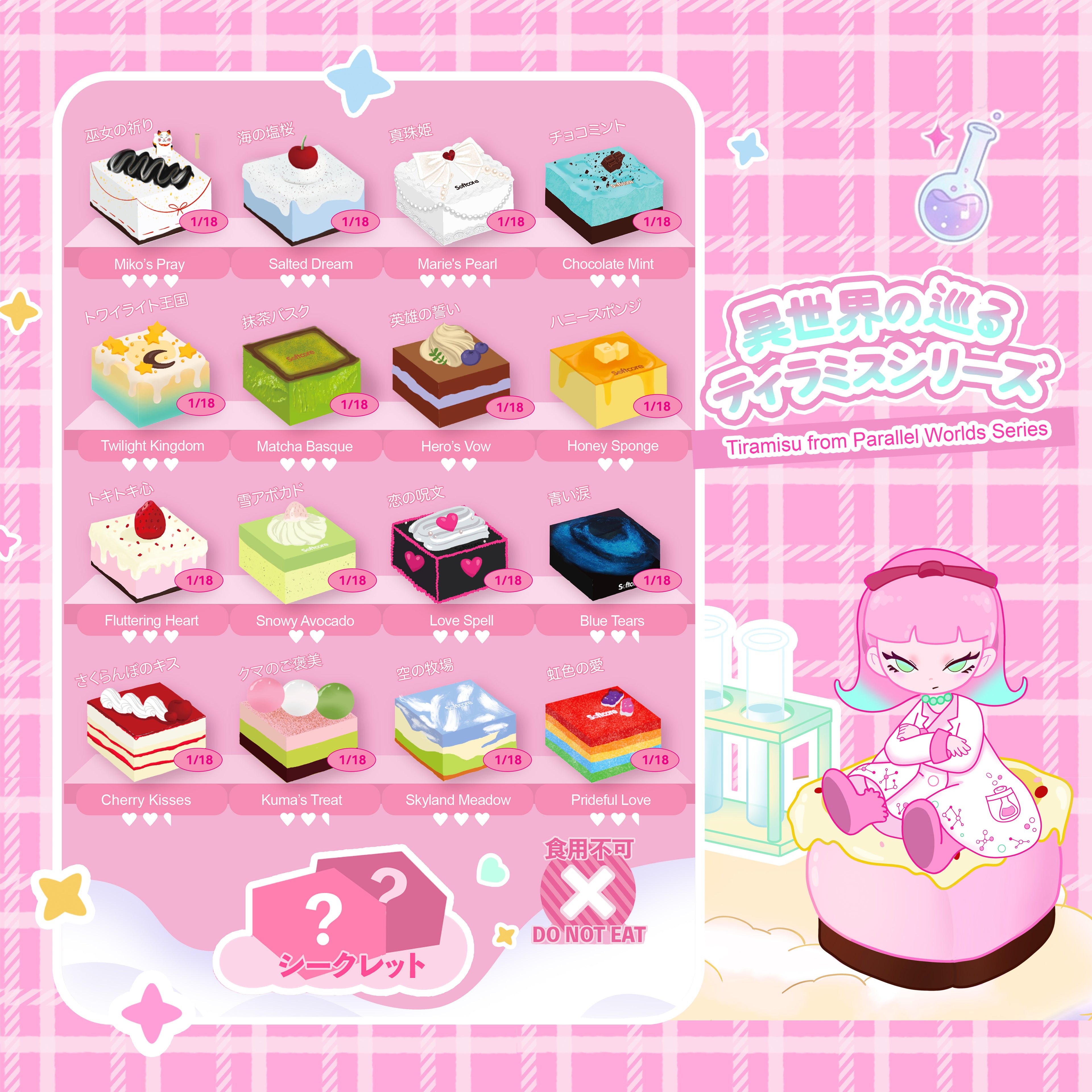 Illustrated character and various boxes on a pink background with text and graphics.