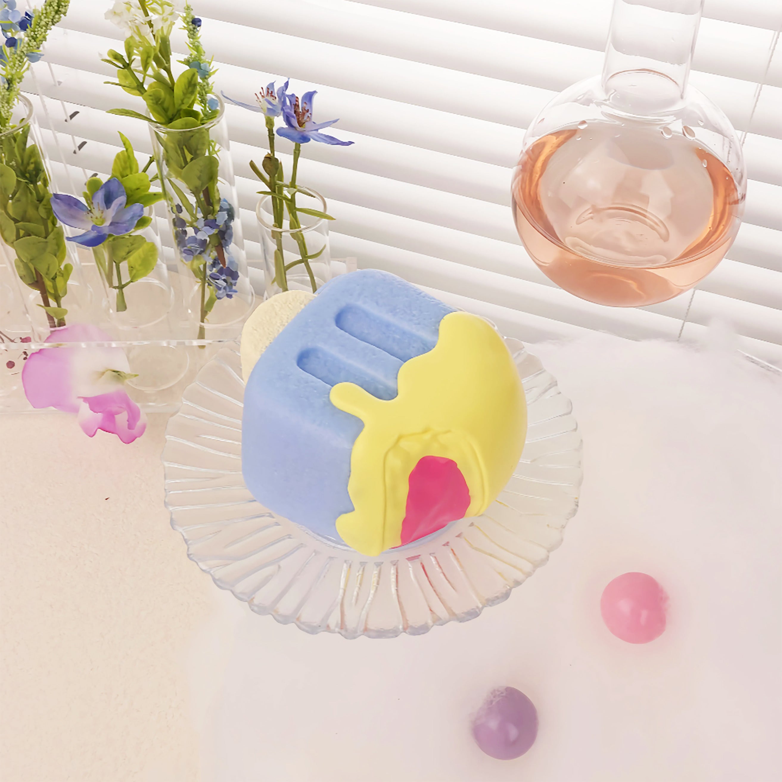 cute cider themed squishy toy with pastel details, fun stress relief collectible